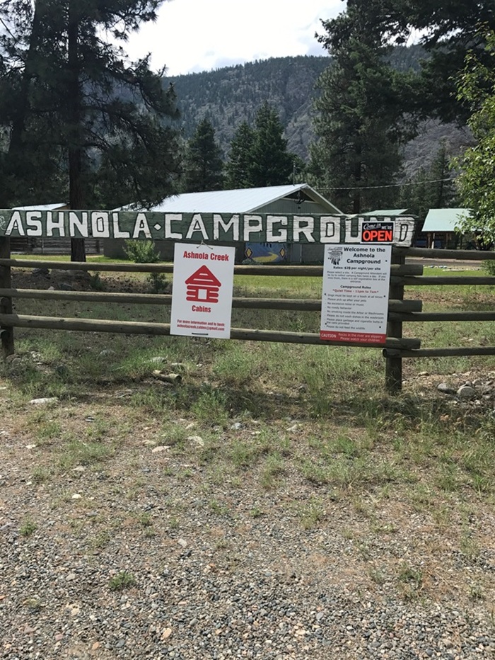 Ashnola Campground sign
